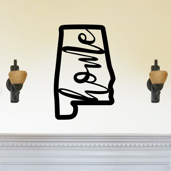 Alabama - Home State Silhouette Solid Steel Home Decor Decorative Accent Metal Art Wall Sign