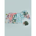 thumbnail image 3 of BemeyourBBs Toddler Baby Girl Boy Swimsuit with Sun Hat Infant Bathing Suit Coral Dinosaur Pawpaw Swim Ring Printed Long Sleeve Half Zipper Rash Guard Swimwear Summer Beachwear, 3 of 9