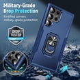 thumbnail image 5 of DaXi for Samsung Galaxy S23 Ultra Phone Case, Shockproof Heavy Duty Swivel Bracket-Dark Blue, 5 of 12