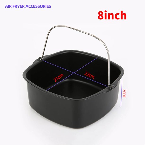 Molde antiadherente de 7/8 pulgadas para hornear, olla de freidora de aire, bandeja cuadrada, sartén para asar Pizza, cesta para pasteles, utensilios para hornear, barra de cocina, accesorios de cocin