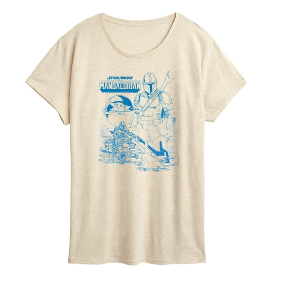 Star Wars - The Mandalorian Mando Sketchy - Wo Men's Short Sleeve Graphic T-Shirt