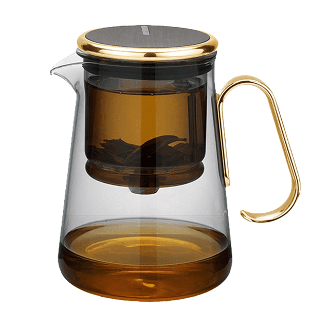 700ml Magnetic Glass Tea Maker Pot with Infuser - Kettle Teapot for Easy Tea Filtration, Water Separation Technology B,1 x Magnetic Glass Tea Maker Pot,Gold