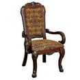 thumbnail image 4 of Miekor Furniture Formal Traditional Cherry Set of 2pc Arm Chairs Dining Room Brown Damask Print Fabric Solid wood Dining Chair W5U312, 4 of 8