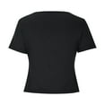 thumbnail image 4 of AherBiu Going out Tops for Women Wrap V Neck Short Sleeve Slim Fitted Stretch Basic Tees Shirt Undershirt, 4 of 5