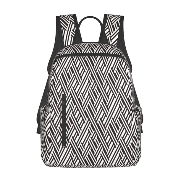 Easygdp Black White Stripes para Easygdp Yak - Mochila Casual Ligera y Resistente para Viaje y Senderismo para Hombres y Mujeres