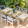 thumbnail image 2 of Sunflowers Table Cloths for 8 Foot Rectangle Tables, Spring Gnomes Hydrangea Daisy Botanical Beige Patio Waterproof Elastic Fitted Tablecloths, Washable Rectangular Table Cover for Camping, 2 of 8