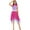 Hot Pink&Light Purple, variant on YEAHDOR Womens Color Block Split Hem Dance Dress Costume Lyrical Contemporary Dancewear Blue S