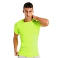 thumbnail image 4 of Haitryli Mens Swimming Rash Guard Shirts UPF 50+ Sun Protection T Shirt Quick Dry Swim Top Beachwear Fluorescent Green 3XL, 4 of 6