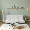 thumbnail image 4 of Magic Home Modern Sectional Sofa Togo Sofa Lazy Sofa Foam Couch Floor Sofa for Bedroom,Living Room,Apartment and Small Space,Three Seat Sofa,Beige, 4 of 10