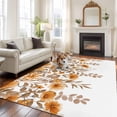 thumbnail image 2 of 5'x7' Area Rugs, Brown Floral Indoor Outdoor Area Rug for Living Room Bedroom, Farmhouse Spring Flowers Leaves Washable Bathroom Rugs Kitchen Floor Carpet Mats Home Decor Aesthetic, 2 of 8