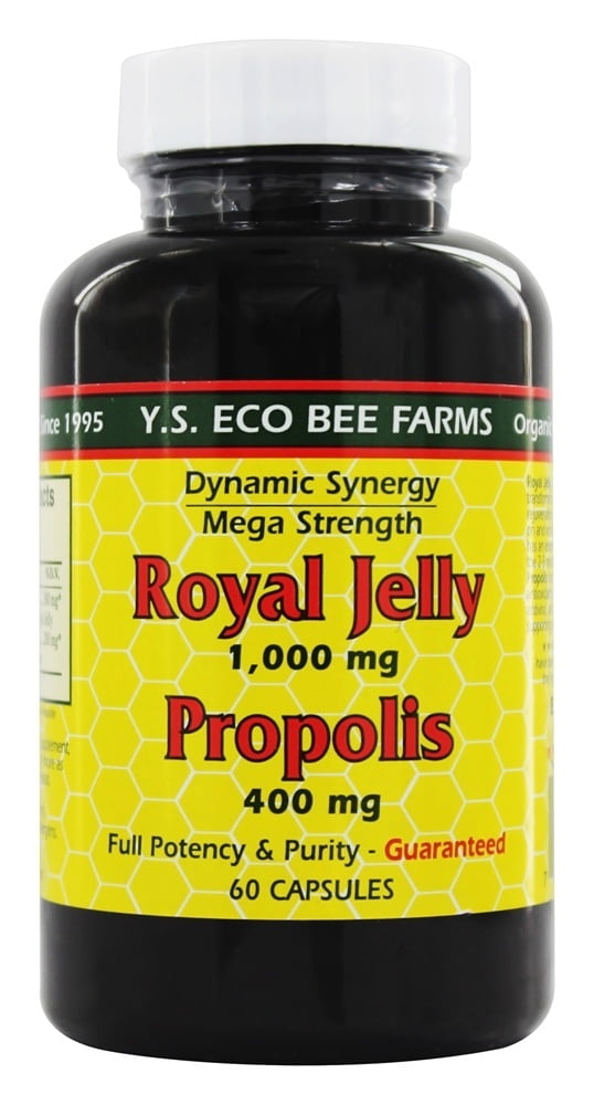YS Organic Bee Farms Royal Jelly 1000 mg and Propolis 400 mg 60