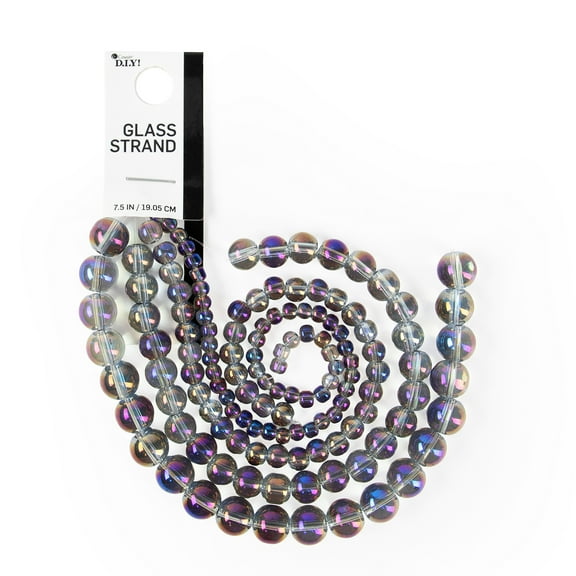 CousinDIY Purple AB Round Glass Bead Strands, 4 Sizes, 7.5 inch, 120 Piece, Unisex, Model# 69992003