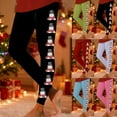 thumbnail image 2 of Zhanying Leggings de Sapin de Noël Rouges Esprit des Fêtes Poignets Élastiques à la Cheville Capris Taille Haute Rose G, 2 of 6
