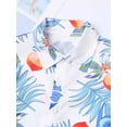 thumbnail image 6 of vastwit Little Kids Boys Hawaiian Outfits Floral Print Shirt Short Sleeve Top And Shorts Set White 130/3XL, 6 of 7