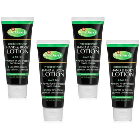 4 Pack Dr. Dans Hydrocortisone Anti Itch Hand and Body Lotion 2.5 oz Each