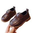 thumbnail image 5 of ITSAME Girls Dress Shoes, Round Toe Soft Sole Adjustable Strap Kids Fashion Comfortable Loafers Brown 8(Toddler), 5 of 7