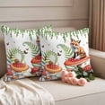 thumbnail image 3 of Pack of 2 Outdoor Pillow Covers,Waterproof Pastoral Mushroom Fox Throw Pillow Covers,Watercolor Eucalyptus Botanical Decorative Pillowcases Cushion Covers for Couch Pillow Sham Protector 16x16 Inch, 3 of 8