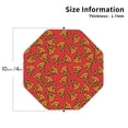 thumbnail image 2 of Leather Coasters with Heat-resistant for Drinks, Cute Pizza Red -标题2 Octagon, 2 of 5