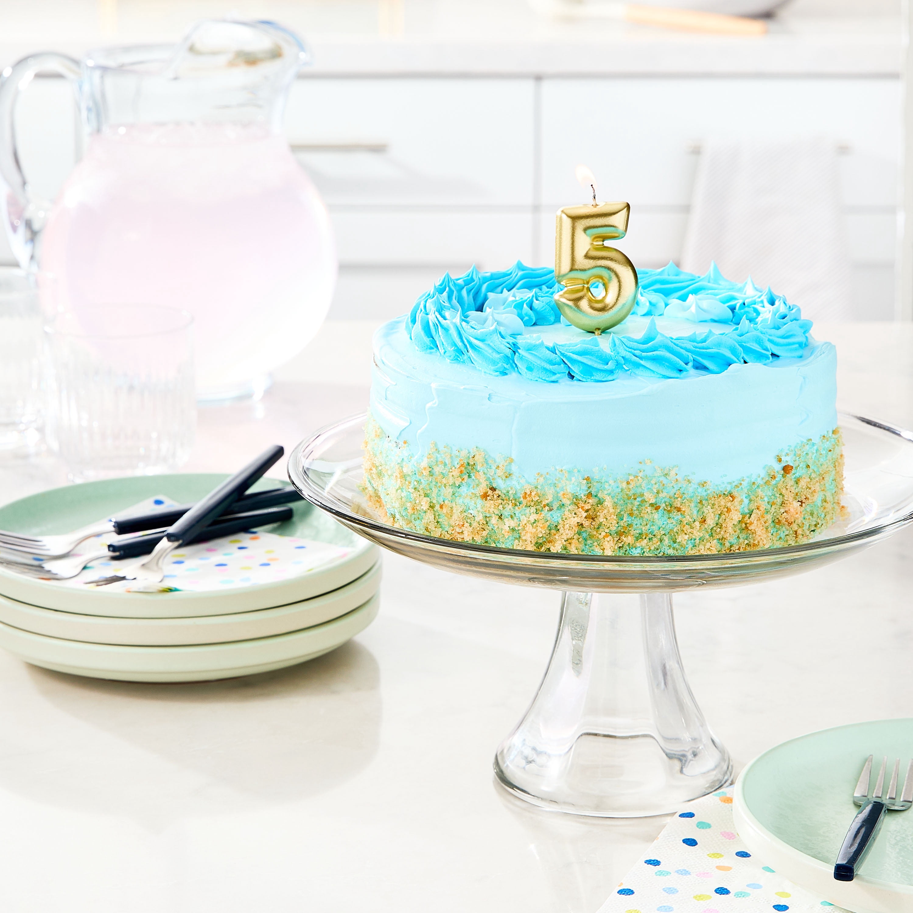 (2 pack) Gold Number 7 Birthday Candle, by Way To Celebrate
