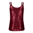 thumbnail image 4 of UPPADA Womens Sparkly Sequin Tank Tops Spaghetti Strap V Neck Glitter Vest Sleeveless Casual Dressy Crop Tops for Concert Outfit Party, 4 of 9