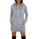 thumbnail image 1 of Gibobby Sudadera de terciopelo con cremallera Sudadera con capucha de manga larga con cuello en V acanalado de longitud media de color sólido casual para mujer （Gris， S), 1 of 5