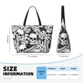 thumbnail image 4 of Xecao Skull and palm leaves for versatile beach bag for women includes zipper pockets and waterproof material, ideal for vacations and adventures., 4 of 7
