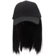 thumbnail image 2 of Black High Temperature Fiber Wig Hat with Short Straight Hair for Decor and Various Occasions, 2 of 3