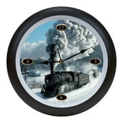 Steam Locomotive Engine Legends Sound Sky Blue 14 x 14 Acrylic Wall Clock