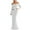 White, variant on Women's Dress for Women Off-Shoulder Long Maxi Evening Gown with Sheer Mesh Insert for Flowy and Versatile Everyday Wear Black S