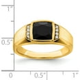 thumbnail image 3 of 14K Yellow Gold Onyx And Diamond Mens Ringsize 10 (Width 2.8 To 9.2) - Jbsp, 3 of 5