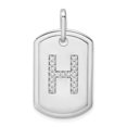 thumbnail image 1 of Diamond2Deal 14K Gold Gold Diamant Initiale H Dog Tag Charme pour Femmes (W - 0.7 Pouce), 1 of 4
