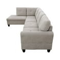 thumbnail image 3 of Star Home Living Marseille Linen Fabric Sectional Sofa Set in Gray, 3 of 4