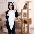thumbnail image 2 of Cat One Piece - Plush Adult Animal Costume Jumpsuit by FUNZIEZ! (Black, Medium), 2 of 7