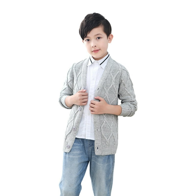 Kids Sweaters Boys Button Up Cable Knit Winter Warm Long Sleeve Fall Sweater Tops Walmart