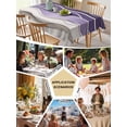 thumbnail image 5 of Purple Wave Table Cloth, Coastal Ombre Ocean Grey Stripes Beach Sand Waterproof Tablecloth for Rectangle Tables, Reusable Washable Fabric Table Cover for Restaurant Kitchen Dining Tables 60"x120", 5 of 6