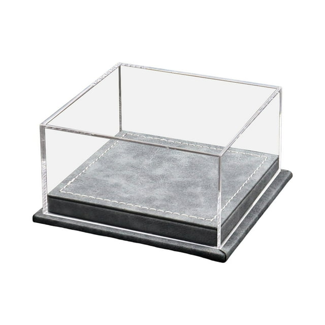Caja de exhibición de autos de juguete a escala 1:64, vitrina a prueba de polvo para decoración del hogar, 5 x 4,8 x 2,6 pulgadas, accesorio ligero, tapa de acrílico transparente. Gris