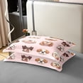 thumbnail image 4 of Erosebridal Cartoon Dog 100% Cotton Duvet Cover Queen Size, Pet Print Bedding Sets Queen Size, Pink, Reversible（No Comforter）, 4 of 6