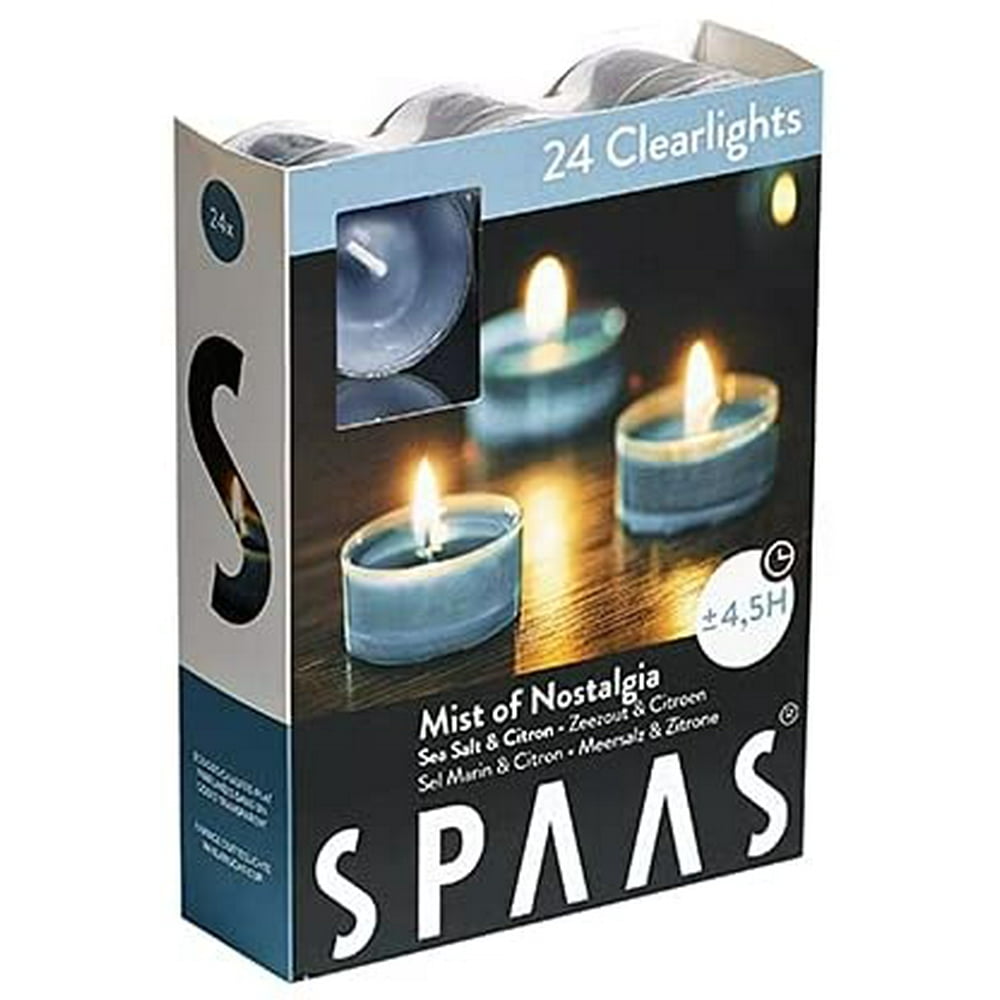 Scented Tea Lights Candles in Clear Cups Sea Salt & Citrus Fragrance