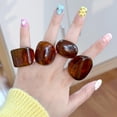 thumbnail image 5 of Allergy Resistant Retro Resin Jewelry Modern Geometric Ring Sturdy Lightweight Unisex Gift Minimalist Resin Band, 5 of 16