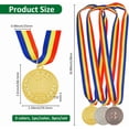 thumbnail image 2 of Medallas de premio para ganadores de 3 estilos Medallas de aleación con cinta Medallas de 1.er, 2.º y 3.er lugar Medallas de premio de metal Medallas de premio de oro, plata y bronce, 2 of 6