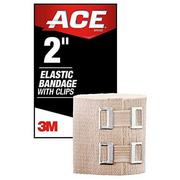 ACE 2" Elastic Bandage Wrap with Clips, Beige