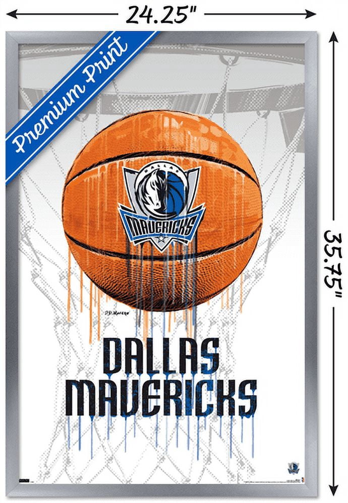 NBA Dallas Mavericks - Drip Basketball 21 Wall Poster, 22.375" x 34", Framed