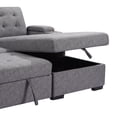 thumbnail image 2 of Primo Belmont Right-Facing Sleeper Sectional Sofa with Storage Chaise, Tufted Grey Fabric Pull-Out Couch for Living Room, 2 of 5