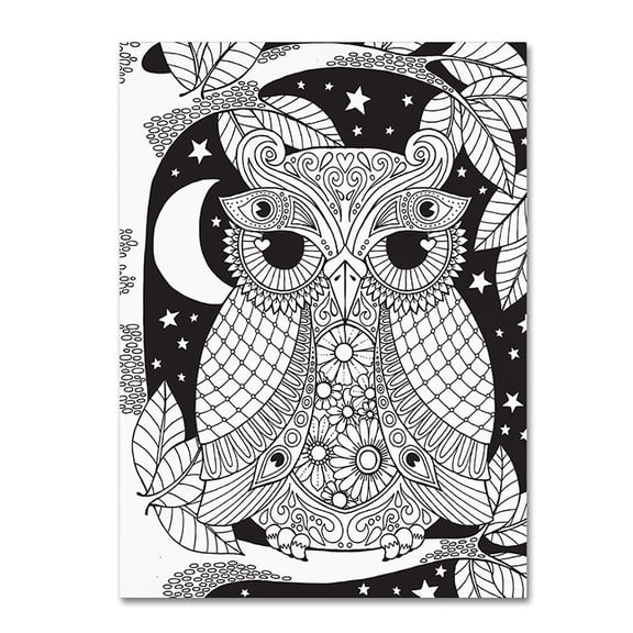 Trademark Fine Art "Owl on a Branch" Canvas Art by Hello Angel