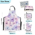 thumbnail image 3 of Sweet Watercolor Flower 5 Pcs Kitchen Set Heat Resistant Oven Mitts and Non-Slip Pot Holders with Adjustable Cooking Apron, 3 of 6