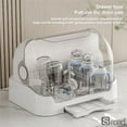 thumbnail image 6 of 2-in-1 Baby Bottle Drying Rack And Storage Organizer With Lid, Large Dust-Proof Drying Station Box With Removable Drip Tray For Baby Bottles, Pacifiers, Breast Pump Parts, Space Saver,Brown,HOME, 6 of 14