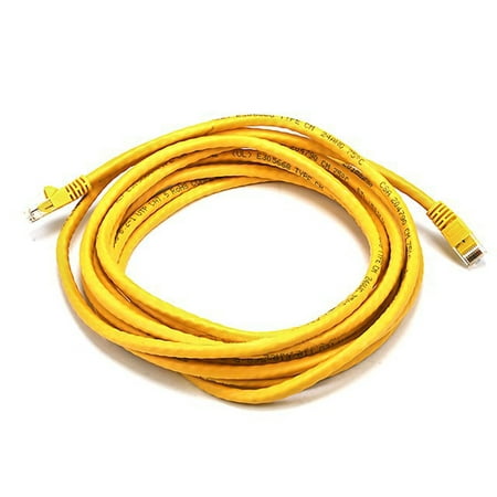 - Monoprice Cat5e Ethernet Patch Cable - Network Internet Cord - RJ45, Stranded, 350Mhz, UTP, Pure Bare Copper Wire, 24AWG, 14ft, Yellow
