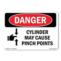 OSHA Danger Sign - Cylinder May Cause Pinch Points | Plastic Sign | Protect Your Business, Construction Site, Warehouse & Shop Area | Made in The USA
