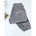 thumbnail image 4 of Gustave Women's Plush Velvet Pajama Pants, Elastic Waist Thicken Warm Trousers Winter Flannel Loungewear Jogger Pant "Gray", 4 of 8