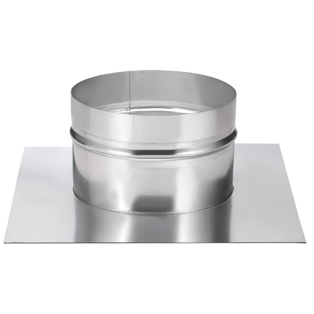 Uxcell 6" Galvanized Steel Duct Connector Flange Air Ducting Mounting Plate,10"x10" Base
